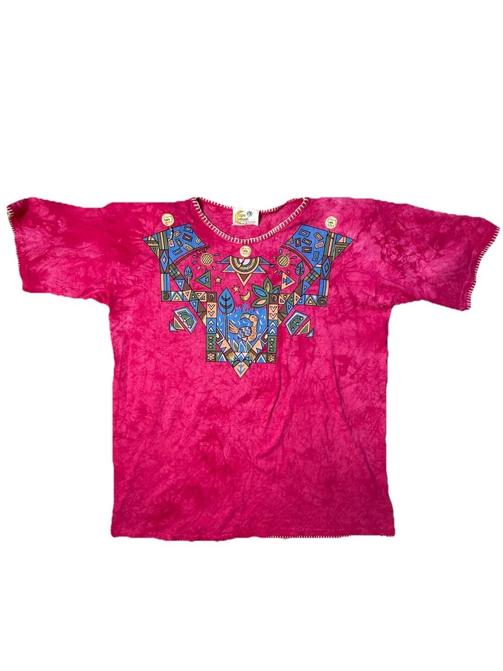 Pink Tropical Top Birds Embellished T-shirt 80’s XL 1X Shoulder Pads Copa Cabana